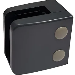 MySystem Garde-Corps, Balustrade<4 x Pince à verre plate modèle 06 - Ep. verre 9,52 mm - Inox noir anthracite