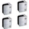 MySystem Garde-Corps, Balustrade<4 x Pince à verre plate modèle 04 - Ep. verre 11,52 mm - Zamak brut