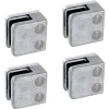 MySystem Garde-Corps, Balustrade<4 x Pince à verre plate modèle 01 - Ep. verre 6 mm - Zamak brut