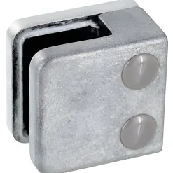 MySystem Garde-Corps, Balustrade<4 x Pince à verre plate modèle 01 - Ep. verre 6 mm - Zamak brut