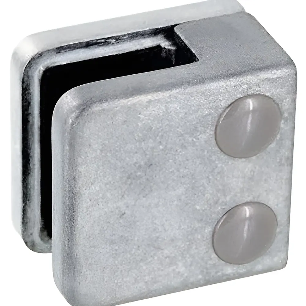MySystem Garde-Corps, Balustrade<4 x Pince à verre plate modèle 01 - Ep. verre 6 mm - Zamak brut
