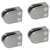 MySystem Garde-Corps, Balustrade<4 x Pince à verre plate modèle 02 - Ep. verre 10 mm - Inox 304 brossé GR320