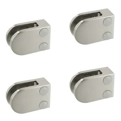 MySystem Garde-Corps, Balustrade<4 x Pince à verre plate modèle 07 - Ep. verre 6 mm - Inox 316 brossé GR320