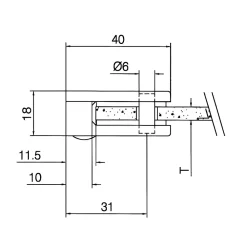 MySystem Garde-Corps, Balustrade<4 x Pince à verre plate modèle 07 - Ep. verre 6 mm - Inox 316 brossé GR320