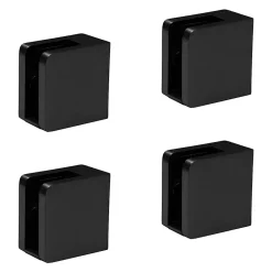 MySystem Garde-Corps, Balustrade<4 x Pince à verre plate modèle 21 - Ep. verre 8 mm - Inox noir anthracite