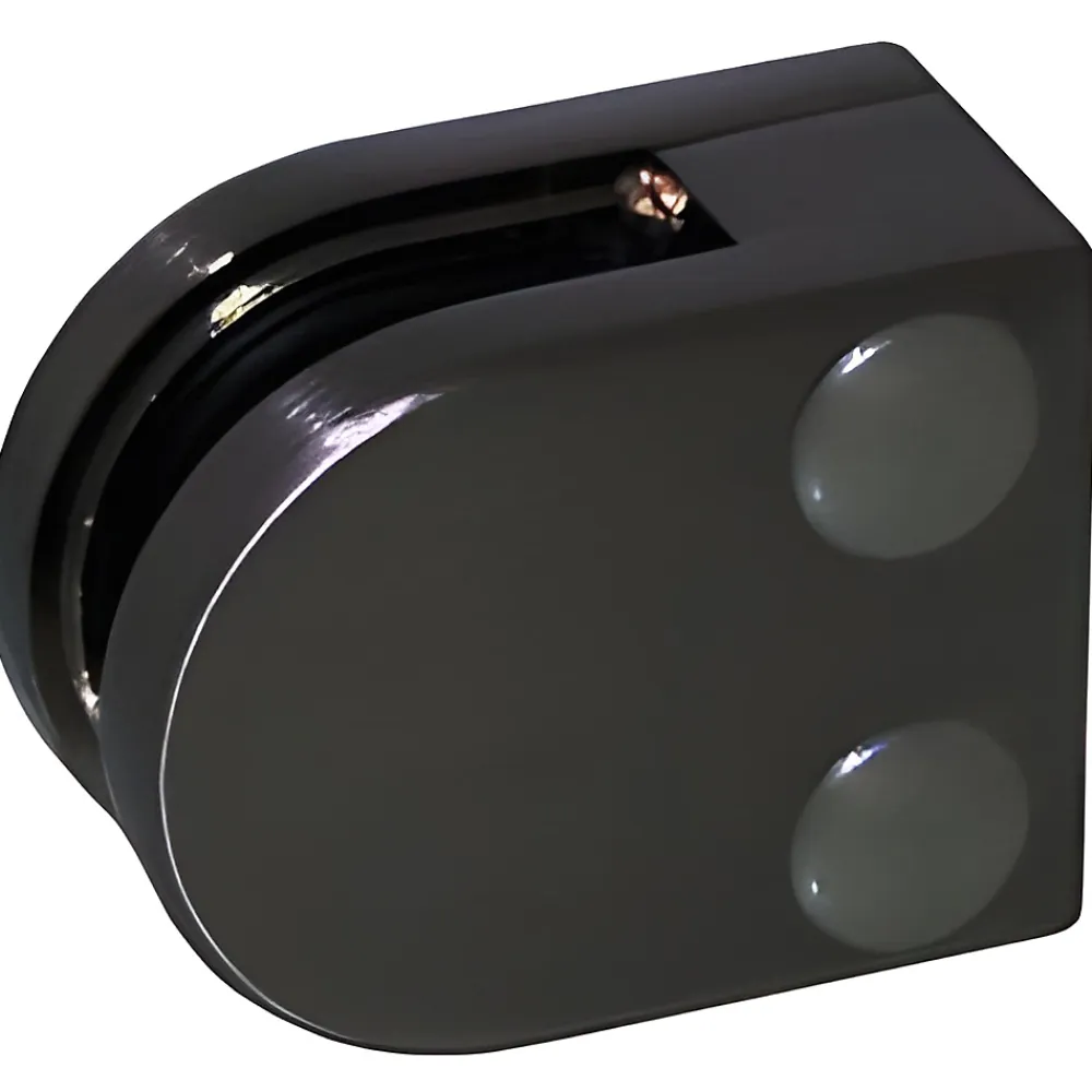 MySystem Garde-Corps, Balustrade<4 x Pince à verre plate modèle 00 - Ep. verre 6 mm - Inox noir anthracite