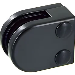 MySystem Garde-Corps, Balustrade<4 x Pince à verre plate modèle 00 - Ep. verre 8 mm - Zamak noir RAL 9005
