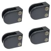 MySystem 4 x Pince à verre plate modèle 02 - Ep. verre 6 mm - Zamak gris anthracite RAL 7016- Garde-Corps, Balustrade