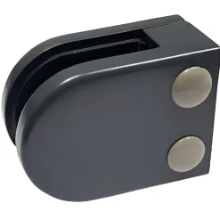 MySystem 4 x Pince à verre plate modèle 02 - Ep. verre 6 mm - Zamak gris anthracite RAL 7016- Garde-Corps, Balustrade