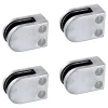 MySystem Garde-Corps, Balustrade<4 x Pince à verre plate modèle 02 - Ep. verre 9,52 mm - Zamak brut