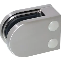 MySystem Garde-Corps, Balustrade<4 x Pince à verre plate modèle 05 - Ep. verre 10,76 mm - Zamak aspect inox brossé