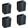 MySystem 4 x Pince à verre plate modèle 04 - Ep. verre 11,52 mm - Zamak noir RAL 9005- Garde-Corps, Balustrade