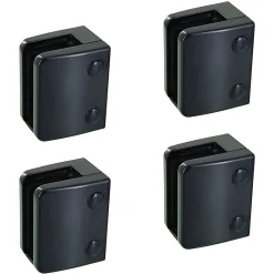 MySystem 4 x Pince à verre plate modèle 04 - Ep. verre 11,52 mm - Zamak noir RAL 9005- Garde-Corps, Balustrade