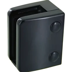 MySystem 4 x Pince à verre plate modèle 04 - Ep. verre 11,52 mm - Zamak noir RAL 9005- Garde-Corps, Balustrade