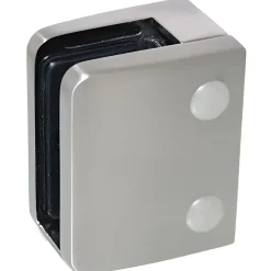 MySystem Garde-Corps, Balustrade<4 x Pince à verre plate modèle 04 - Ep. verre 9,52 mm - Zamak aspect inox brossé