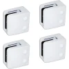 MySystem Garde-Corps, Balustrade<4 x Pince à verre plate modèle 06 - Ep. verre 12,76 mm - Zamak blanc RAL 9016