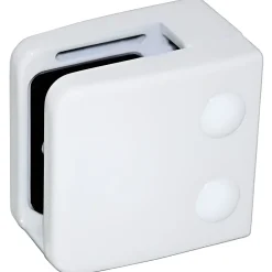 MySystem Garde-Corps, Balustrade<4 x Pince à verre plate modèle 06 - Ep. verre 12,76 mm - Zamak blanc RAL 9016