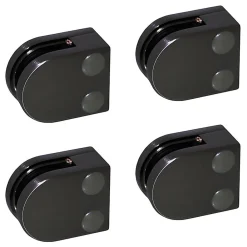 MySystem 4 x Pince à verre plate modèle 00 - Ep. verre 6,76 mm - Inox noir anthracite- Garde-Corps, Balustrade