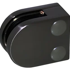 MySystem 4 x Pince à verre plate modèle 00 - Ep. verre 6,76 mm - Inox noir anthracite- Garde-Corps, Balustrade