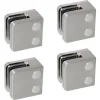 MySystem Garde-Corps, Balustrade<4 x Pince à verre plate modèle 01 - Ep. verre 6 mm - Inox 304 brossé GR320