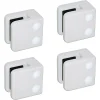 MySystem 4 x Pince à verre plate modèle 01 - Ep. verre 6 mm - Zamak blanc RAL 9016- Garde-Corps, Balustrade