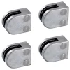 MySystem Garde-Corps, Balustrade<4 x Pince à verre plate modèle 00 - Ep. verre 6 mm - Zamak brut