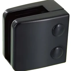 MySystem Garde-Corps, Balustrade<4 x Pince à verre plate modèle 06 - Ep. verre 11,52 mm - Zamak noir RAL 9005