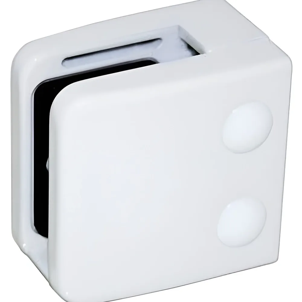 MySystem Garde-Corps, Balustrade<4 x Pince à verre plate modèle 06 - Ep. verre 11,52 mm - Zamak blanc RAL 9016