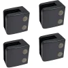 MySystem 4 x Pince à verre plate modèle 06 - Ep. verre 10,76 mm - Inox noir anthracite- Garde-Corps, Balustrade