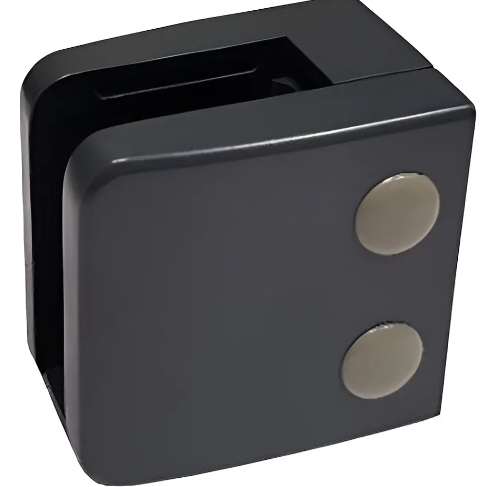 MySystem 4 x Pince à verre plate modèle 06 - Ep. verre 10,76 mm - Inox noir anthracite- Garde-Corps, Balustrade
