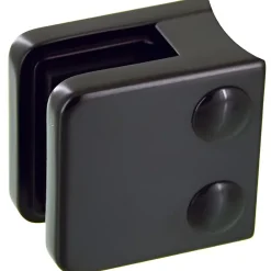 MySystem 4 x Pince à verre pour tube diam. 42,4 modèle 01 - Ep. verre 6,76 mm - Zamak noir RAL 9005- Garde-Corps, Balustrade