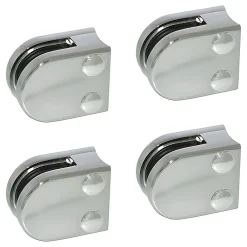 MySystem Garde-Corps, Balustrade<4 x Pince à verre pour tube diam. 42,4 modèle 00 - Ep. verre 8 mm - Zamak chromé brillant