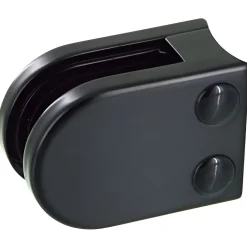 MySystem Garde-Corps, Balustrade<4 x Pince à verre pour tube diam. 42,4 modèle 02 - Ep. verre 8 mm - Zamak noir RAL 9005