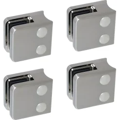MySystem Garde-Corps, Balustrade<4 x Pince à verre pour tube diam. 42,4 modèle 01 - Ep. verre 9,52 mm - Inox 316 brossé GR320