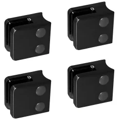 MySystem Garde-Corps, Balustrade<4 x Pince à verre pour tube diam. 42,4 modèle 06 - Ep. verre 11,52 mm - Inox noir anthracite