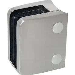 MySystem Garde-Corps, Balustrade<4 x Pince à verre pour tube diam. 48,3 modèle 04 - Ep. verre 9,52 mm - Zamak aspect inox brossé