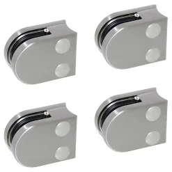 MySystem Garde-Corps, Balustrade<4 x Pince à verre pour tube diam. 42,4 modèle 00 - Ep. verre 8 mm - Inox 304 brossé GR320