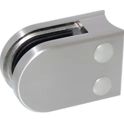 MySystem Garde-Corps, Balustrade<4 x Pince à verre pour tube diam. 42,4 modèle 02 - Ep. verre 6 mm - Zamak aspect inox brossé