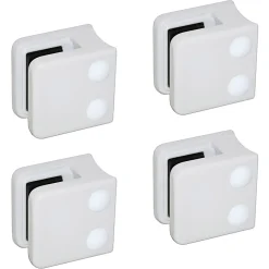 MySystem Garde-Corps, Balustrade<4 x Pince à verre pour tube diam. 42,4 modèle 01 - Ep. verre 10 mm - Zamak blanc RAL 9016