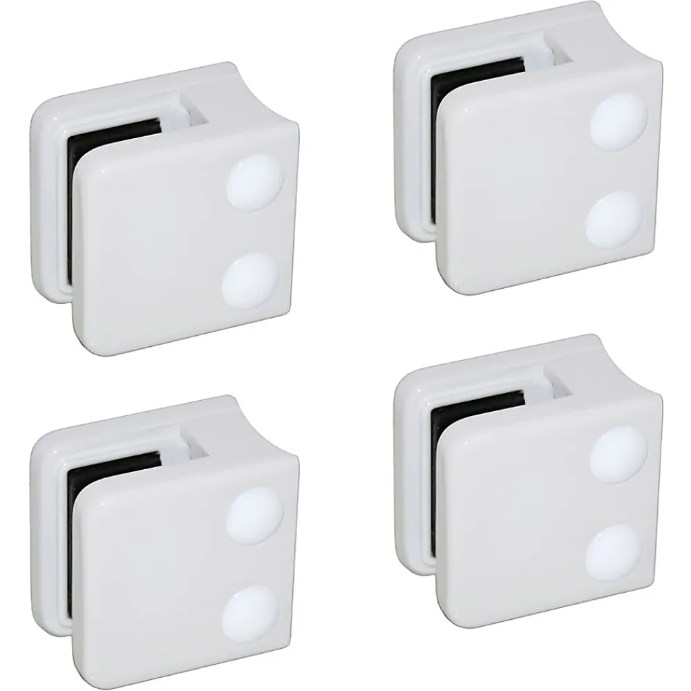 MySystem Garde-Corps, Balustrade<4 x Pince à verre pour tube diam. 42,4 modèle 01 - Ep. verre 10 mm - Zamak blanc RAL 9016