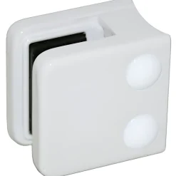 MySystem Garde-Corps, Balustrade<4 x Pince à verre pour tube diam. 42,4 modèle 01 - Ep. verre 10 mm - Zamak blanc RAL 9016
