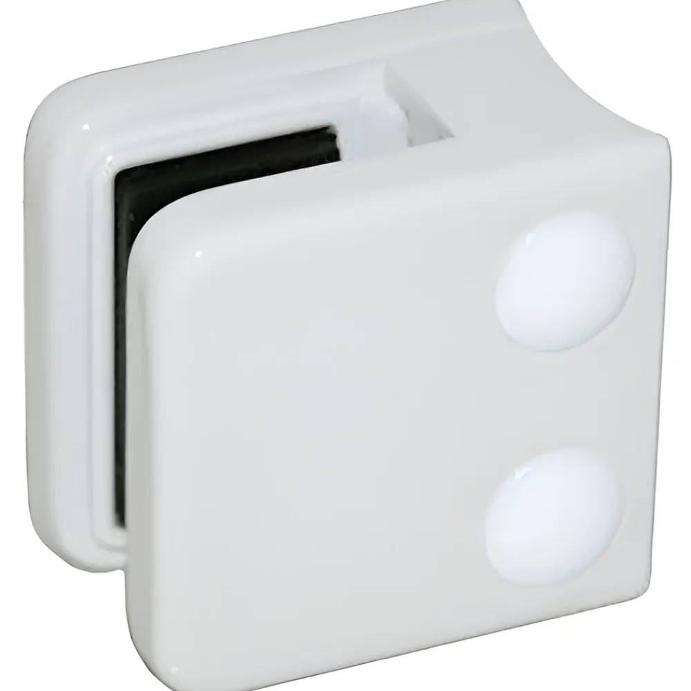 MySystem Garde-Corps, Balustrade<4 x Pince à verre pour tube diam. 42,4 modèle 01 - Ep. verre 10 mm - Zamak blanc RAL 9016