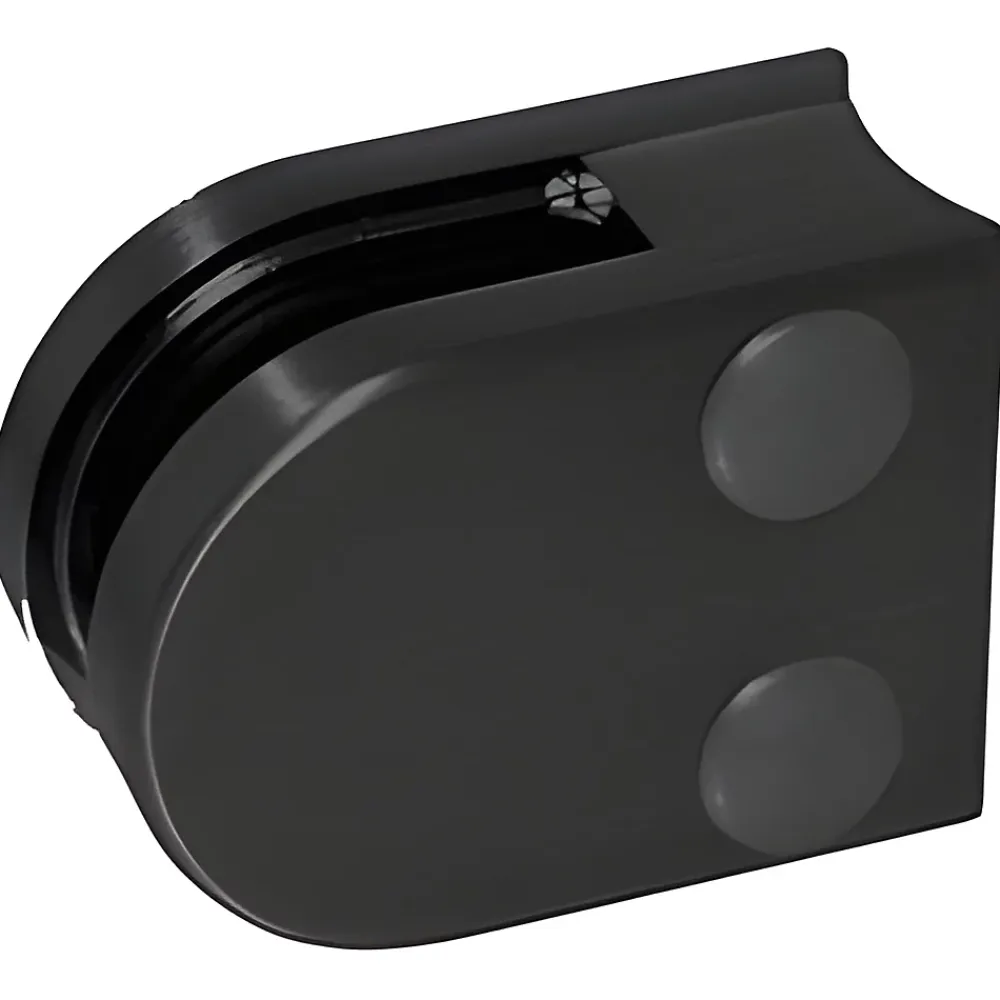 MySystem 4 x Pince à verre pour tube diam. 42,4 modèle 00 - Ep. verre 6 mm - Inox noir anthracite- Garde-Corps, Balustrade