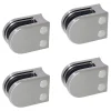 MySystem Garde-Corps, Balustrade<4 x Pince à verre pour tube diam. 42,4 modèle 05 - Ep. verre 12,76 mm - Zamak aspect inox brossé