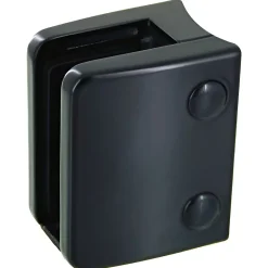 MySystem 4 x Pince à verre pour tube diam. 48,3 modèle 04 - Ep. verre 11,52 mm - Zamak noir RAL 9005- Garde-Corps, Balustrade
