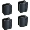 MySystem Garde-Corps, Balustrade<4 x Pince à verre pour tube diam. 48,3 modèle 04 - Ep. verre 16,76 mm - Zamak noir RAL 9005