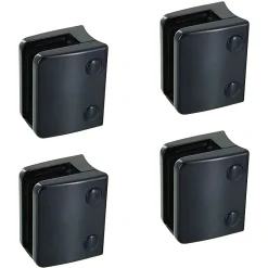 MySystem Garde-Corps, Balustrade<4 x Pince à verre pour tube diam. 48,3 modèle 04 - Ep. verre 16,76 mm - Zamak noir RAL 9005