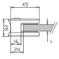 MySystem Garde-Corps, Balustrade<4 x Pince à verre pour tube diam. 42,4 modèle 01 - Ep. verre 8 mm - Zamak brut