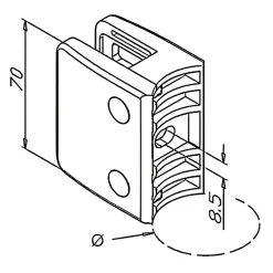MySystem 4 x Pince à verre pour tube diam. 48,3 modèle 04 - Ep. verre 17,52 mm - Inox 316 brossé GR320- Garde-Corps, Balustrade