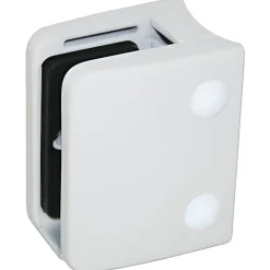 MySystem Garde-Corps, Balustrade<4 x Pince à verre pour tube diam. 48,3 modèle 04 - Ep. verre 12,76 mm - Zamak blanc RAL 9016